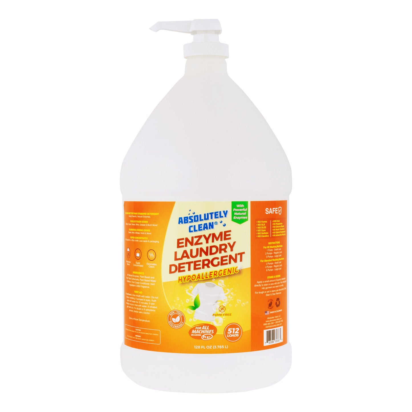 Absolutely Clean Natural Enzyme Based Laundry Detergent